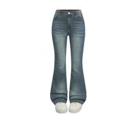 Jeans à Évasé Filles Enfants Y2k Haute Taille Élastique Bootcut Pantalon à Pattes D'éléphant Mode Vintage Décontracté Été Long Jean en Denim avec Poches Boutons Saint Valentin Ado Streetwear 6-14 Ans