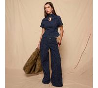 Jeans à taille basse et jambes super évasées en denim texturé indigo. Vêtements printemps Y2K pour femmes. Jeans sexy et mignons pour sorties, tenues de fête, ensembles 2 pièces pour l'été 25,26,27,28