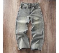Jeans amples style de rue avec imprimé aile et effet délavé usé L,M,S,XL,XS,XXLgraphique,LettresJean