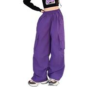 Jeans baggy taille haute pour enfants - Coupe ample - Style vintage - Pantalon cargo hip-hop décontracté - Legging à enfiler - Jambe large - Pantalon léger de style 2025 - Convient aux vêtements