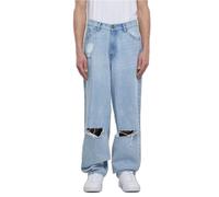 Urban Classics Heavy Ounce Knee Cut Baggy Fit Jeans New Light Blue Washed Taille: 34 | Jeans relaxed fit Outlet | Homme | Bleu