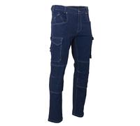 Jeans braguette zippée poches genouillères BARIL BLEU DENIM - LMA LEBEURRE - 1624 40