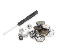 Jeans Buttons Replacement Kit Strong Durable Zinc Alloy No Sew Adjustable Waistline Tool for Pants Jackets Hats Belts 50Pcs