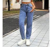 Jeans capri slim décontractés pour femmes, jeans bleus larges à taille basse, jeans évasés pour femmes, jeans pour petites femmes Petite XXS,Petite XS,Petite S,Petite M,Petite LUnicoloreJean
