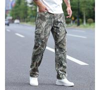 Jeans cargo à jambe droite longue, avec imprimé intégral, braguette à fermeture éclair, camouflage, lavé, pour homme. Cadeau pour mari ou petit ami. 28,30,32,36,34PlantesJean