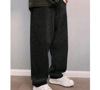 Jeans cargo en denim pour hommes, coupe droite ample, jambes longues, design de poches inclinées, bleu clair unicolore lavé, coupe large, convient pour les rassemblements avec des amis L,M,S,XL,XS,XXL