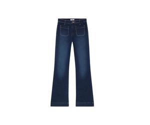 Jeans dÃ©lavage foncÃ© Ã©vasÃ© femme Wrangler Bleu 30x32