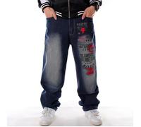 Jeans de danse de rue pour homme pantalon en Denim style Hip Hop grande taille 30 à 46 pour Skateboard lettres brodées Baggy 44