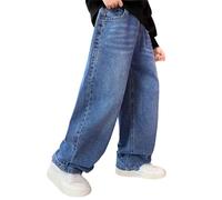 Jeans de Sport décontractés doublés Polaire pour garçons, Automne/Hiver 1er Noël Bébé Garçon (Light Blue, 13-14 Years)