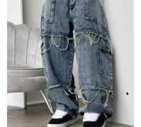 Jeans décontractés droits et larges de style Grunge Goth Y2K pour hommes, polyvalents. Mode streetwear personnalisée, convient pour le travail, les déplacements, les représentations sur scène, les sor