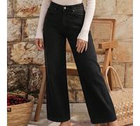 Jeans décontractés pour femmes à boutons devant, poches et jambes larges, nouvelles arrivées d'été pour sorties nocturnes et vacances, noir L,M,S,XSJean