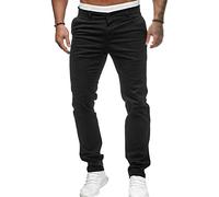 Jeans décontractés Slim pour Homme Pantalon en Jean Taille Moyenne élastique Jeans Skinny colorés Confortables en Jean (Noir,L)