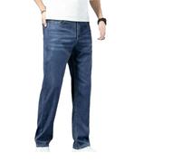 Jeans d'été pour hommes, couleur unie, baggy, rétro, punk, décontracté, taille haute, jambes larges, Drak Blue, 38 W
