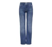 Only Jean droit femme Taille moyenne - poches pratiques, fermeture éclair - Bleu-3, S / 30L, L30