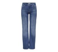 Only – Jean droit femme, taille moyenne, poches pratiques et fermeture éclair – Bleu-3, S / 32L, L32