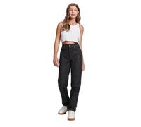 Jeans droit taille haute en coton bio femme Superdry Noir 30x32