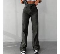 Jeans droits à ourlet brut en 100% coton 36,38,40,34UnicoloreJean