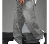 Jeans droits décontractés Y2K, convenant aux adolescents garçons - Jeans en denim lavé, streetwear décontracté ample, jeans d'extérieur, pantalon en jean rétro classique des années 90 10Y,14Y,11Y,12Y,