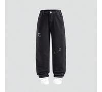 Jeans droits pour garçons, déchirés, à l'individualité simple, tout-aller, avec un motif cheval complet, de rue, drôle et confortable 8Y,9Y,10Y,11Y,12YCarreauJean