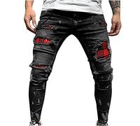 Jeans En Denim Déchiré For Hommes Jeans Stretch Coupe Droite Slim Denim Élégant Les Jeans De Taille For Hommes Jeans Déchirés De Coupe Régulière Printemps Et jeans pour hommes ( Color : Black , Siz