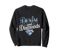 Jeans en Denim élégant et Diamants pour Hommes et Femmes Sweatshirt