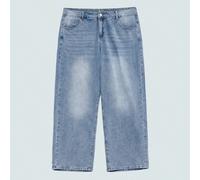 Jeans en denim lavé ample et décontracté pour homme en grande taille. Jeans cargo boyfriend ample de couleur bleu clair lavé, idéal comme cadeau pour le mari ou le petit ami 2XL,3XL,4XL,5XL,6XLUnicolo