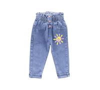 Jeans Enfant Fille 1-8 Ans Pantalon Droit Fluide Enfants Filles Imprimé Pantalon en Denim Large Confortable Baggy Pantalons Casual Sport Streetwear Jeans Enfant Ado