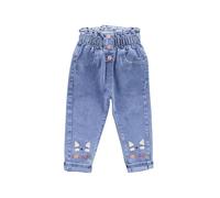 Jeans Enfant Fille 1-8 Ans Pantalon Droit Fluide Enfants Filles Imprimé Pantalon en Denim Large Confortable Baggy Pantalons Casual Sport Streetwear Jeans Enfant Ado