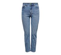 ONLY Jean Coupe Droite ONLEMILY Taille Haute Straight Fit Jeans | Straight Fit, Court, Casual, Température maximale 30°C programme normal