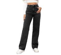 Jeans Femme Taille Haute Elastique Coupe Droite Jean Zippé Femmes Taille Elastique Ultra Confortable Jean Baggy Wide Leg à Jambe Large Coupe Ample Pantalon Fluide Pas Cher Soldes D'Été Denim Pants