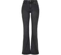 Urban Classics Dam utsvängda denimbyxor Med hög midja Pantalons, Noir Délavé, 54 Femme