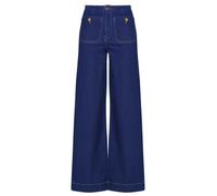 ONLY Jean à Jambe Large ONLMADELINE Taille Haute Wide Leg Fit Jeans Dark Blue Denim L 34 Dark Blue Denim L / L34