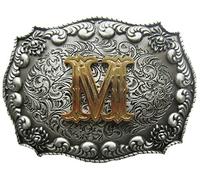 JEAN'S FRIEND also Original Initial Letter M Cowboy Cowgirl Western Belt Buckle Boucle de ceinture