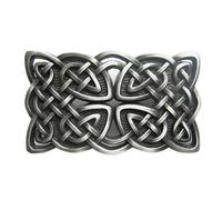 JEAN'S FRIEND Boucle de ceinture rectangulaire avec nœud croisé de style vintage, Argent vieilli., Large