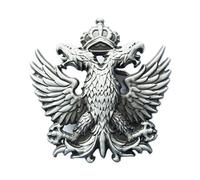 JEAN'S FRIEND Boucle de ceinture vintage style empire russe couronne aigle, Argent vieilli., Large
