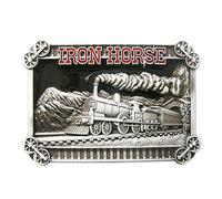 JEAN'S FRIEND Iron Horse Train Enamel Belt Buckle Boucle de ceinture