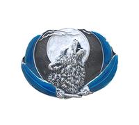 JEAN'S FRIEND New Enamel Western Wolf Moon Oval Belt Buckle Boucle de ceinture