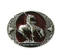 JEAN'S FRIEND New Red Enamel End Of The Trail Western Oval Belt Buckle Boucle de ceinture