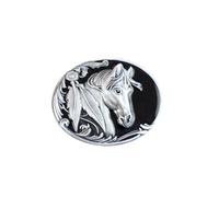 JEAN'S FRIEND New Vintage Black Enamel Rodeo Horse Western Belt Buckle Boucle de ceinture