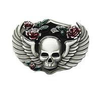 JEAN'S FRIEND New Vintage Western Flowers Wings Emo Skull Belt Buckle Boucle de ceinture