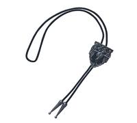 JEAN'S FRIEND Vintage Black Enamel Long Horn Bull Bolo Tie Cravate
