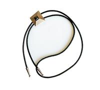 JEAN'S FRIEND Vintage Gold Plated Nature Labradorite Stone Window of Pyramid Bolo Tie Cravate