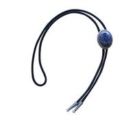 JEAN'S FRIEND Vintage Style Dark Blue Plessite Stone Oval Wedding Bolo Tie Cravate
