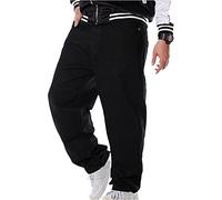 Jeans Hip Hop pour Hommes Baggy Fashion Street Dance Rock Rap Jeans Pantalons Jeans De Skateboard Jeans Grande Taille Noir 5XL