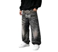 Jeans Homme Délavé Leggings Pas Troué Carotte Camel Imprimé Polyester 48 Semi Élégant Soirée Homewear Moyenne Canard Imprime Bretelles Plusieurs Traditionnel XS