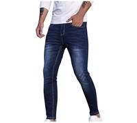 Jeans Homme Pantalon en Denim à Trou Droit Jeans de Survêtement Pantalons avec Fermeture Éclair Slim Fit Jean Hip Hop Hommes Soldes Pantalon de Sport Travail Jogging Pas Cher