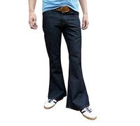 Jeans Hommes Patte D’Éléphant Vintage Style Rétro Jean Indigo (30W 34L)