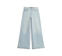 Jeans large évasé à bords francs femme Superdry Bleu 26x32