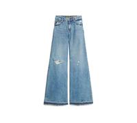 Jeans large Ã©vasÃ© Ã bords francs femme Superdry Bleu 30x30