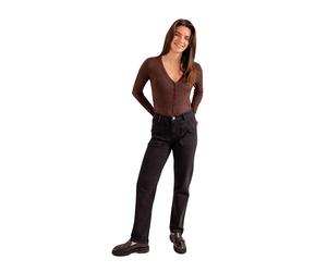 Jeans mom confort noir taille mi-haute en coton femme F.A.M. Paris Marie Noir M